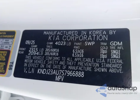 2025 Kia Soul Lx from USA, damaged, VIN KNDJ23AU7S7966888